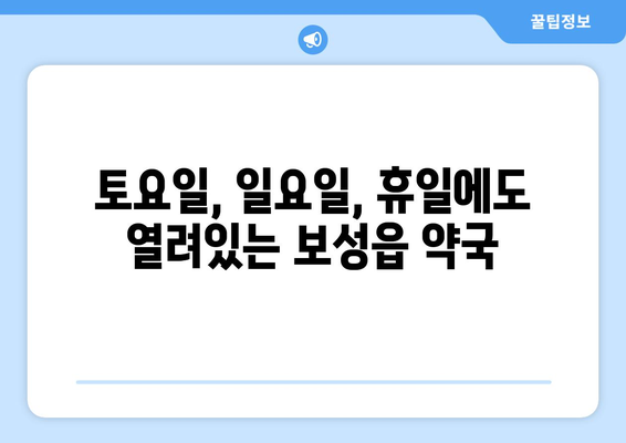 전라남도 보성군 보성읍 24시간 토요일 일요일 휴일 공휴일 야간 약국