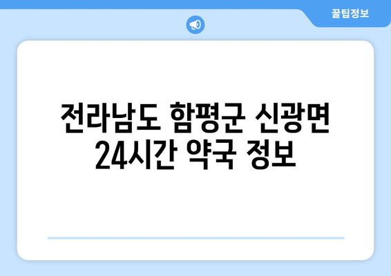 전라남도 함평군 신광면 24시간 토요일 일요일 휴일 공휴일 야간 약국