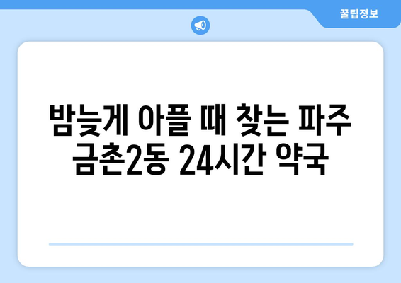 경기도 파주시 금촌2동 24시간 토요일 일요일 휴일 공휴일 야간 약국