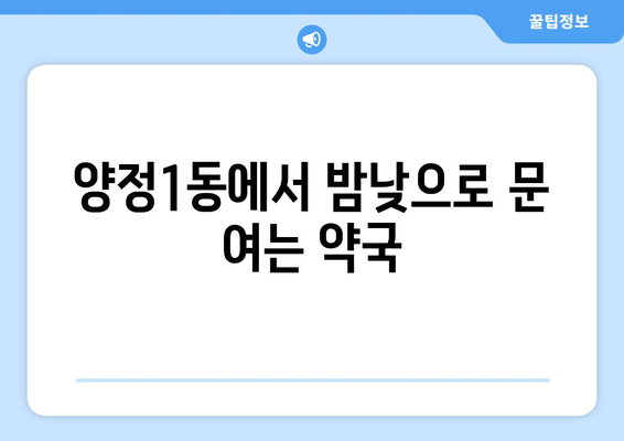 부산시 부산진구 양정1동 24시간 토요일 일요일 휴일 공휴일 야간 약국