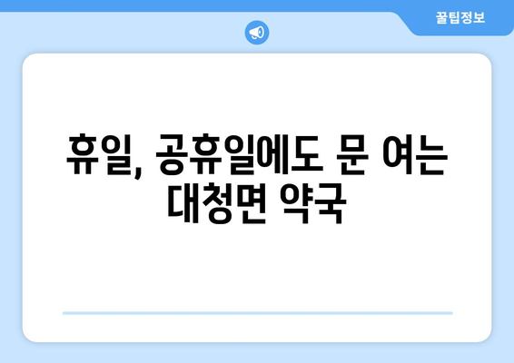 인천시 옹진군 대청면 24시간 토요일 일요일 휴일 공휴일 야간 약국