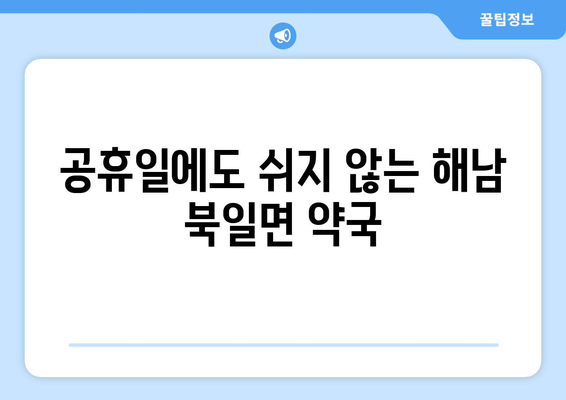 전라남도 해남군 북일면 24시간 토요일 일요일 휴일 공휴일 야간 약국