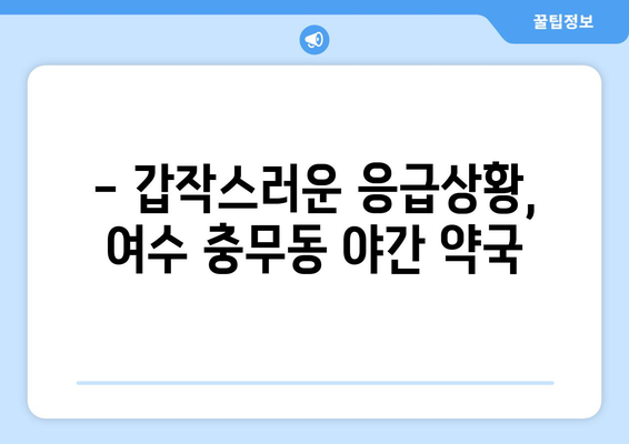 전라남도 여수시 충무동 24시간 토요일 일요일 휴일 공휴일 야간 약국