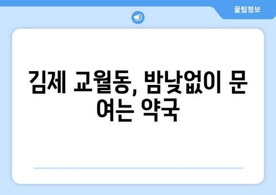 전라북도 김제시 교월동 24시간 토요일 일요일 휴일 공휴일 야간 약국