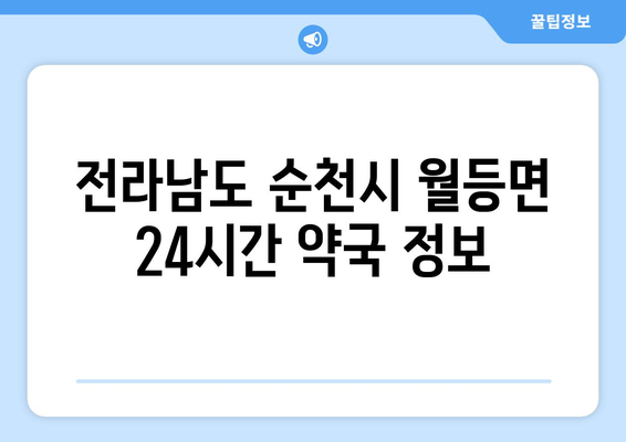 전라남도 순천시 월등면 24시간 토요일 일요일 휴일 공휴일 야간 약국