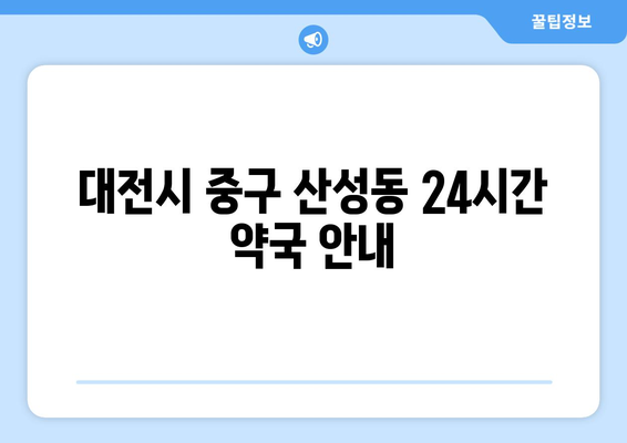 대전시 중구 산성동 24시간 토요일 일요일 휴일 공휴일 야간 약국