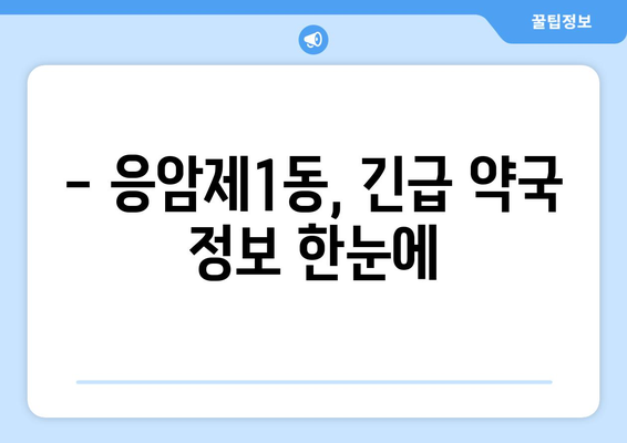 서울시 은평구 응암제1동 24시간 토요일 일요일 휴일 공휴일 야간 약국