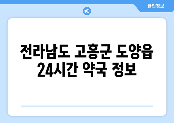 전라남도 고흥군 도양읍 24시간 토요일 일요일 휴일 공휴일 야간 약국