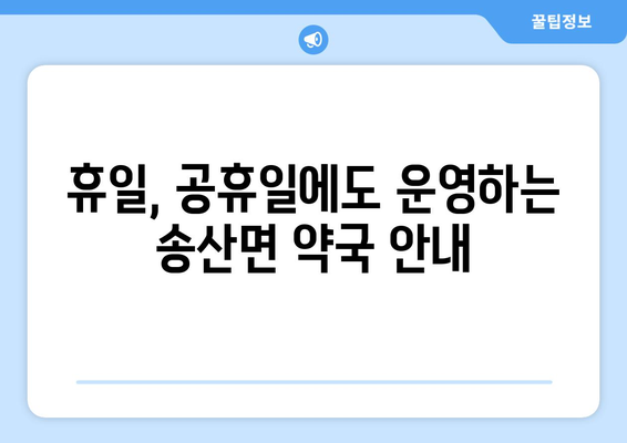 충청남도 당진시 송산면 24시간 토요일 일요일 휴일 공휴일 야간 약국