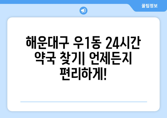 부산시 해운대구 우1동 24시간 토요일 일요일 휴일 공휴일 야간 약국