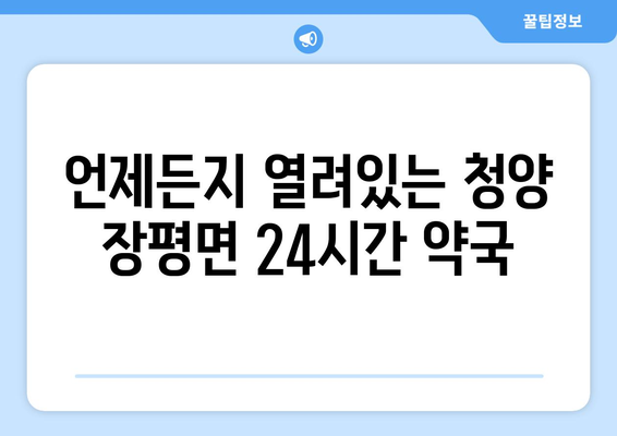 충청남도 청양군 장평면 24시간 토요일 일요일 휴일 공휴일 야간 약국