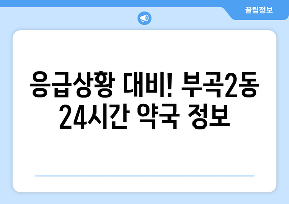 부산시 금정구 부곡2동 24시간 토요일 일요일 휴일 공휴일 야간 약국