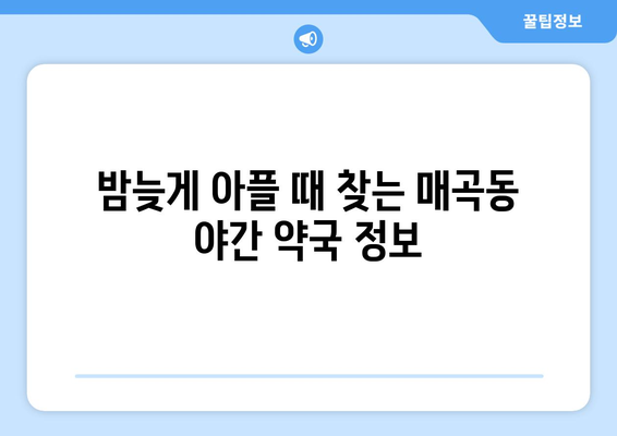 광주시 북구 매곡동 24시간 토요일 일요일 휴일 공휴일 야간 약국