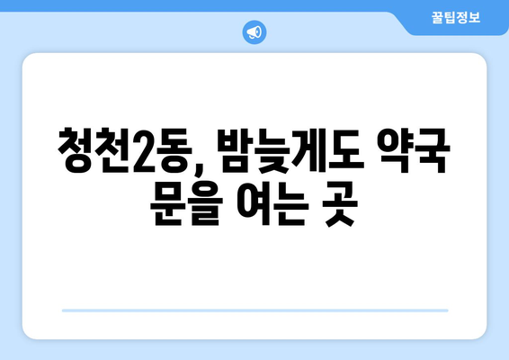 인천시 부평구 청천2동 24시간 토요일 일요일 휴일 공휴일 야간 약국