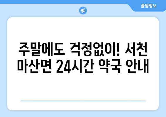 충청남도 서천군 마산면 24시간 토요일 일요일 휴일 공휴일 야간 약국