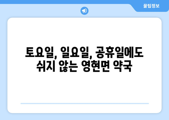 경상남도 고성군 영현면 24시간 토요일 일요일 휴일 공휴일 야간 약국