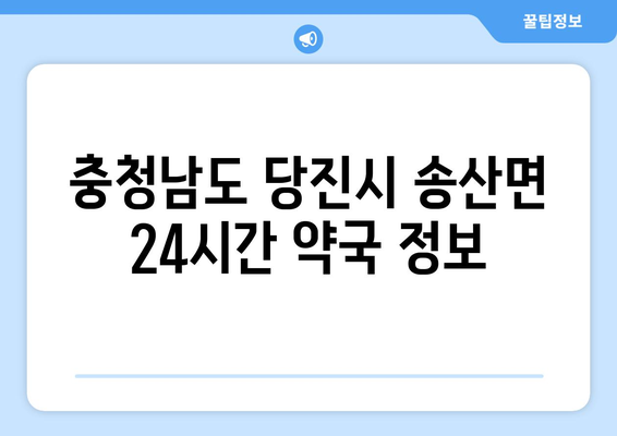 충청남도 당진시 송산면 24시간 토요일 일요일 휴일 공휴일 야간 약국