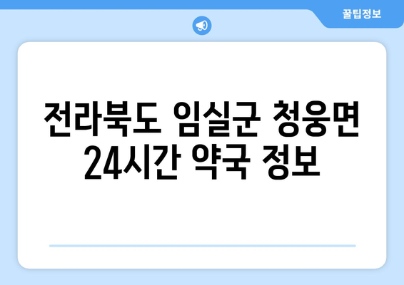 전라북도 임실군 청웅면 24시간 토요일 일요일 휴일 공휴일 야간 약국