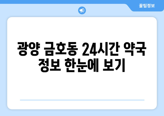 전라남도 광양시 금호동 24시간 토요일 일요일 휴일 공휴일 야간 약국