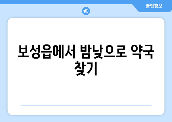 전라남도 보성군 보성읍 24시간 토요일 일요일 휴일 공휴일 야간 약국