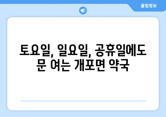 경상북도 예천군 개포면 24시간 토요일 일요일 휴일 공휴일 야간 약국