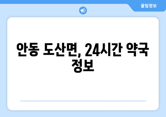 경상북도 안동시 도산면 24시간 토요일 일요일 휴일 공휴일 야간 약국