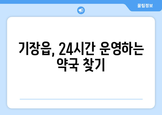 부산시 기장군 기장읍 24시간 토요일 일요일 휴일 공휴일 야간 약국