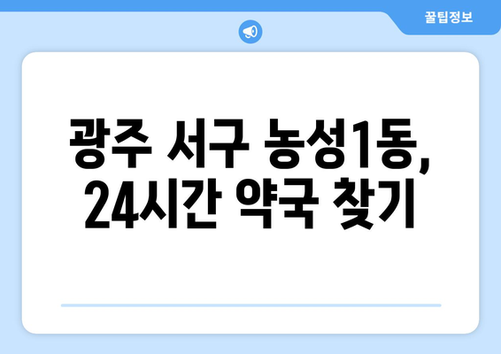 광주시 서구 농성1동 24시간 토요일 일요일 휴일 공휴일 야간 약국