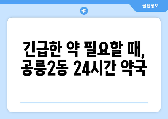 서울시 노원구 공릉2동 24시간 토요일 일요일 휴일 공휴일 야간 약국