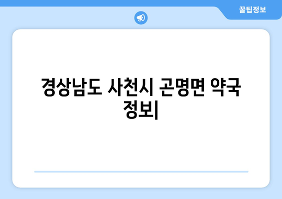 경상남도 사천시 곤명면 24시간 토요일 일요일 휴일 공휴일 야간 약국