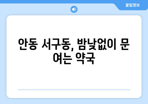 경상북도 안동시 서구동 24시간 토요일 일요일 휴일 공휴일 야간 약국