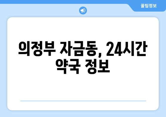 경기도 의정부시 자금동 24시간 토요일 일요일 휴일 공휴일 야간 약국