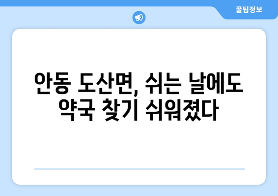 경상북도 안동시 도산면 24시간 토요일 일요일 휴일 공휴일 야간 약국