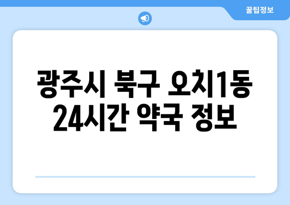 광주시 북구 오치1동 24시간 토요일 일요일 휴일 공휴일 야간 약국