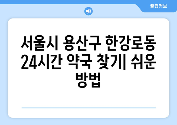 서울시 용산구 한강로동 24시간 토요일 일요일 휴일 공휴일 야간 약국