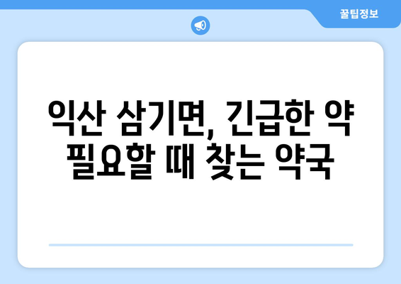 전라북도 익산시 삼기면 24시간 토요일 일요일 휴일 공휴일 야간 약국