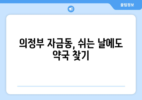 경기도 의정부시 자금동 24시간 토요일 일요일 휴일 공휴일 야간 약국