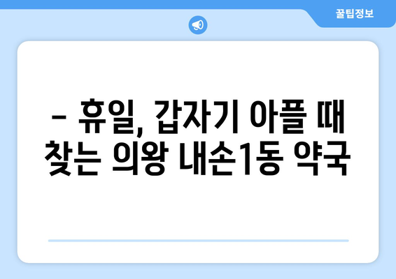 경기도 의왕시 내손1동 24시간 토요일 일요일 휴일 공휴일 야간 약국