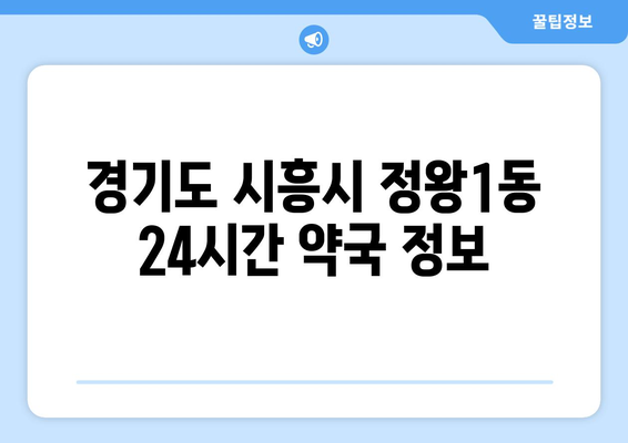 경기도 시흥시 정왕1동 24시간 토요일 일요일 휴일 공휴일 야간 약국