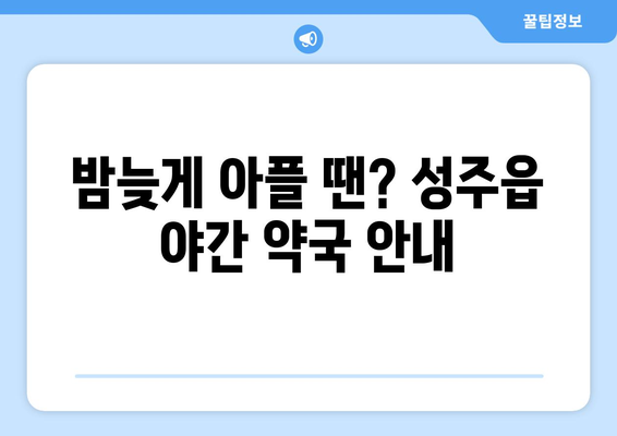 경상북도 성주군 성주읍 24시간 토요일 일요일 휴일 공휴일 야간 약국