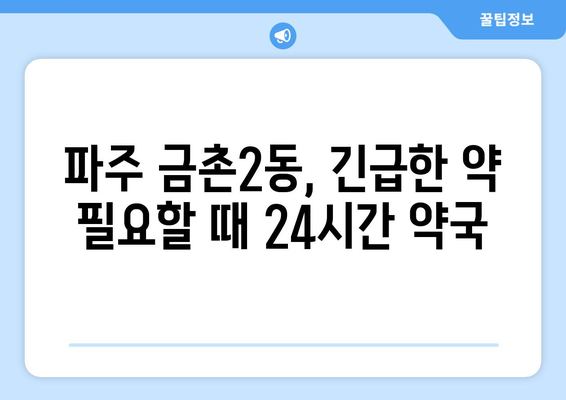 경기도 파주시 금촌2동 24시간 토요일 일요일 휴일 공휴일 야간 약국