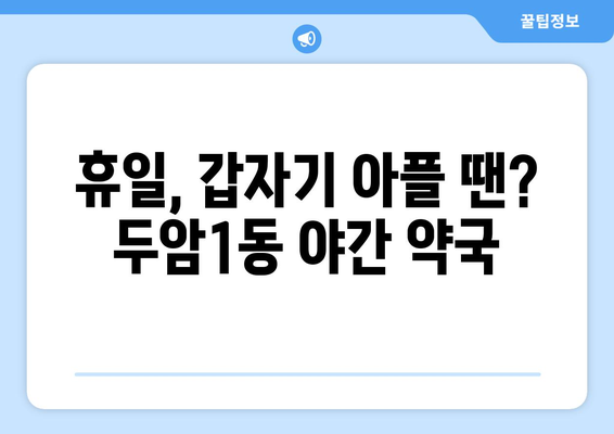 광주시 북구 두암1동 24시간 토요일 일요일 휴일 공휴일 야간 약국