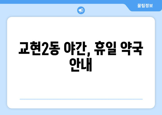 충청북도 충주시 교현2동 24시간 토요일 일요일 휴일 공휴일 야간 약국