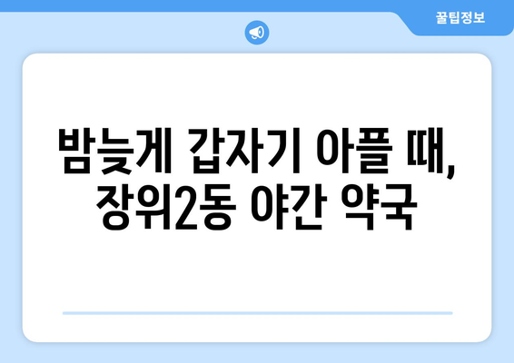 서울시 성북구 장위2동 24시간 토요일 일요일 휴일 공휴일 야간 약국