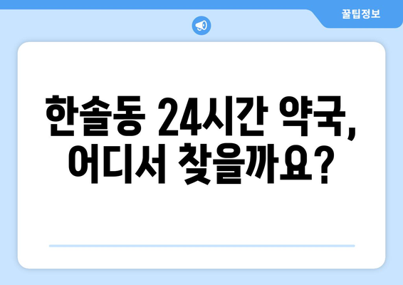 세종시 세종특별자치시 한솔동 24시간 토요일 일요일 휴일 공휴일 야간 약국