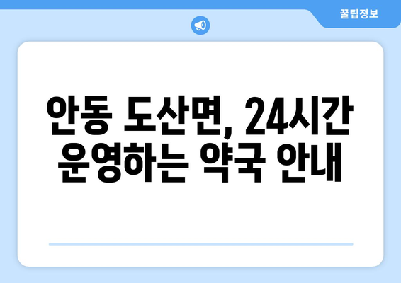 경상북도 안동시 도산면 24시간 토요일 일요일 휴일 공휴일 야간 약국