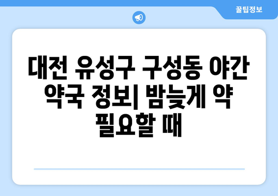 대전시 유성구 구성동 24시간 토요일 일요일 휴일 공휴일 야간 약국