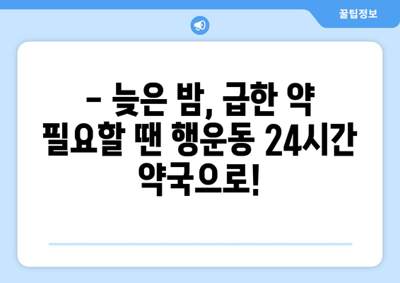 서울시 관악구 행운동 24시간 토요일 일요일 휴일 공휴일 야간 약국