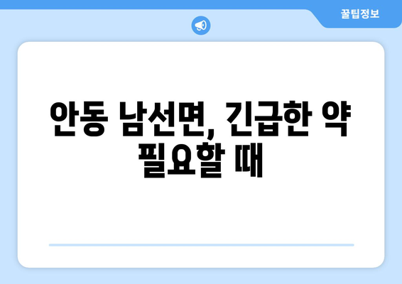 경상북도 안동시 남선면 24시간 토요일 일요일 휴일 공휴일 야간 약국