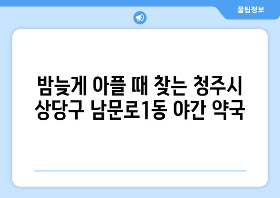 충청북도 청주시 상당구 남문로1동 24시간 토요일 일요일 휴일 공휴일 야간 약국